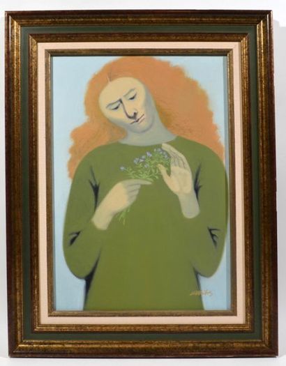 null Erika WEIHS (1917-?)
"Ageratum"
Oil on canvas signed lower right
56x38cm
Illustrator...