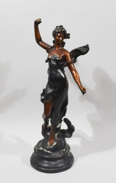 null FRENCH school in the taste of Hippolyte MOREAU
"Dancer"
Bronze print with double...