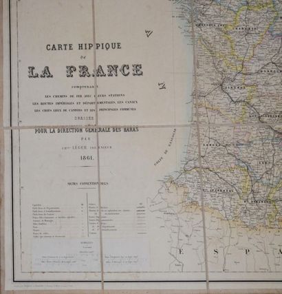 null [RIDING]
Horse map of France including railways and their stations, imperial...