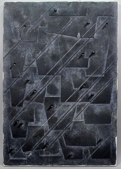 null Takahisa KAMIYA (1948)
"Superposition (Slate)"
Wooden construction signed, dated...