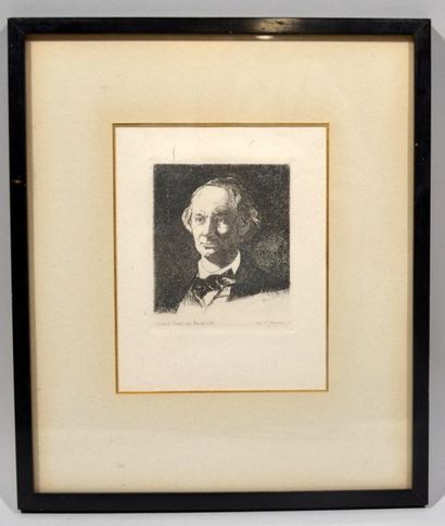 null After Edouard MANET(1832-1883) by A. Salmon
"Portrait de Charles Baudelaire...