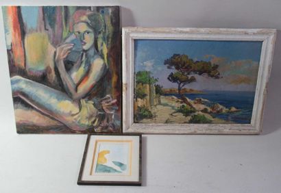 null Antonia Z. NEY (XXth) 
"Seductress" 
Oil on Canvas signed lower right, countersigned,...