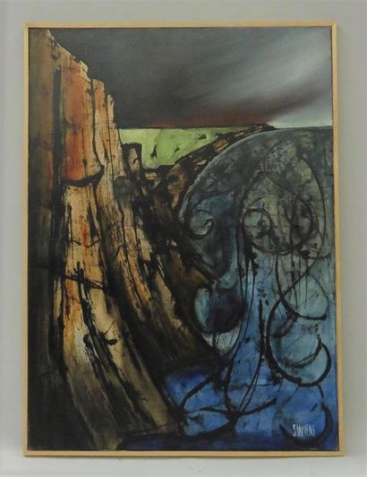 null Serge DAMIENS (25 December 1954)
" Promenade nocturne "
Acrylic on canvas signed...