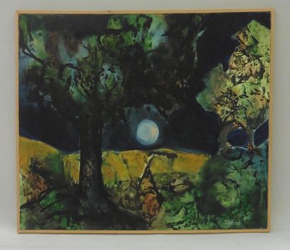 null Serge DAMIENS (25 décembre 1954)
« Une nuit »
Acrylique sur toile signée en...
