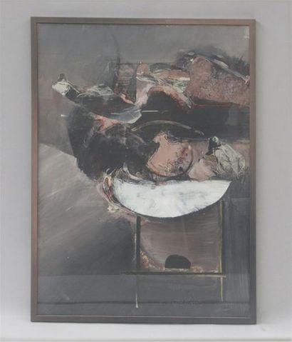 null Carmelo CASTELLANO (1945)
"Alea d'une pierre noire R1802" 
Acrylique sur toile...
