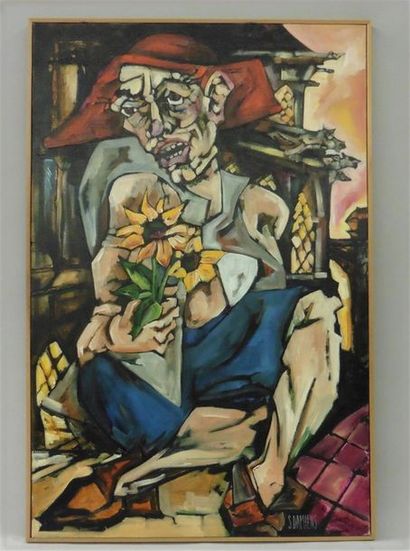 null Serge DAMIENS (25 December 1954)
" Quasimodo aimé "
Acrylic on canvas signed...