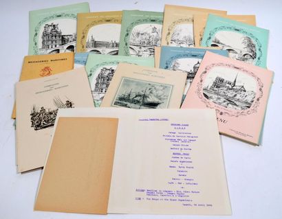 null Set of about thirty menus from the maritime courier company