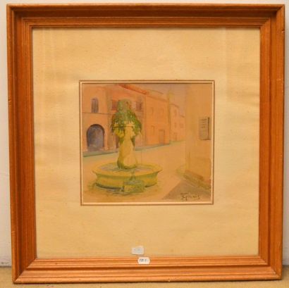 null A. GERVAIS (XXth) "Vue de fontaine " Watercolour on paper signed lower right
Sight...
