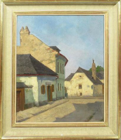 null Robert SKALA (1874-1945) "Vue d'une ruelle" Huile sur toile signée en bas à...