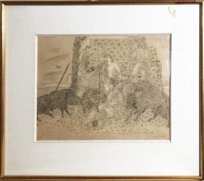 null Paul ACKERMANN (1908-1981)
"Characters and animals"
Lead pencil (to be checked)...