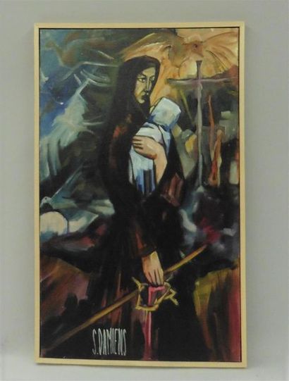 null Serge DAMIENS (25 décembre 1954)
« Ma Mère »
Acrylique sur toile signée en bas...