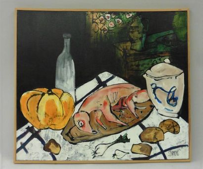 null Serge DAMIENS (25 décembre 1954)
« Du Lapin »
Acrylique sur toile signée en...