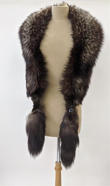 null 3/4 mink coat; two fur stoles are joined to it