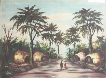 null K. PAUL (XXth) "Madagascar" Oil on canvas signed lower left - 30 x 40 cm
