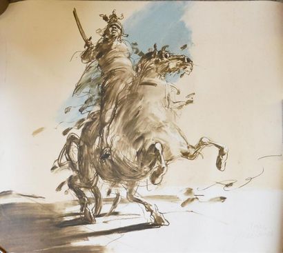 null Claude WEISBUCH (1927-2014)
"Cavalier"
Lithographie en couleur signée et numérotée...