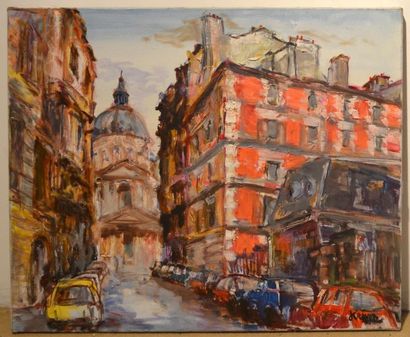 null Jacques KRAVETZ (1926)
"Rue commercante à Paris" et "Le val de Grace"
Deux huiles...