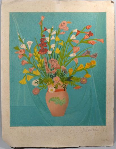 null MARICHA (XXe)
"Composition florale"
Reunion de 5 aquarelle signées
24 x 32 cm
On...