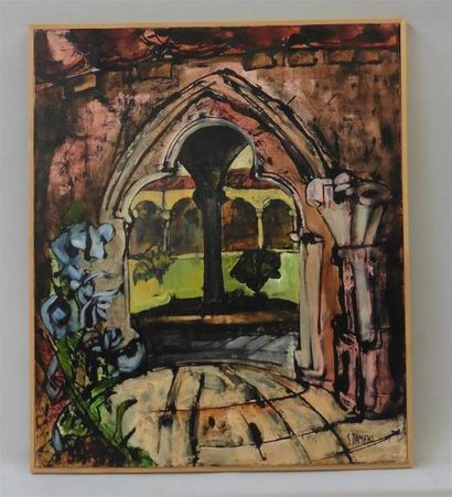 null Serge DAMIENS (25 décembre 1954)
« Le Cloître »
Acrylique sur toile signée en...