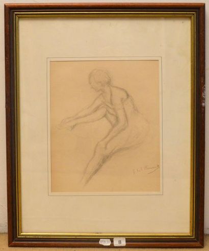 null Abel RENAULT (1903-1991)
"Etude de nue"
Crayon noir sur papier signée en bas...