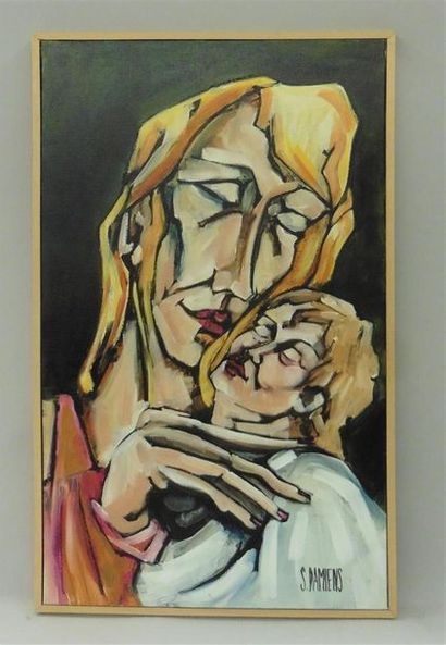 null Serge DAMIENS (25 December 1954)
" Protection "
Acrylic on canvas signed lower...