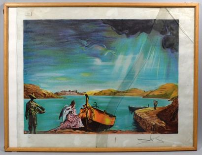 null Salvador DALI (1904-1989)
"L'Ange de Cadaquès"
Lithographie en couleur signée...
