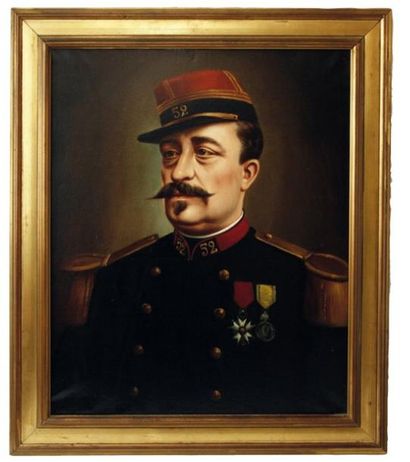 P.DETRANGER Portrait présumé du capitaine WINCKEL Huile sur toile, signée en bas...