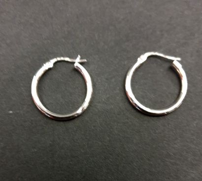 null PAIR OF SMALL CREOLES in 18K (750/1000e) white gold.

Weight: 1 g.

Diameter:...