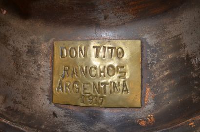 null ARGENTINE

BIDON A LAIT en cuivre étamé portant une plaque "Don Tito Ranchos...