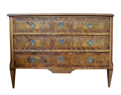 null Veneered wood COMMODE inlaid on all sides with flower decoration on the top,...