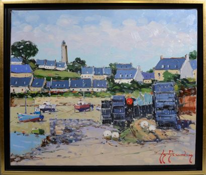 null Guy LEGENDRE (né en 1946) "L'île de Batz" Huile sur toile signée en bas à droite...