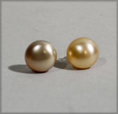 null PAIR OF EAR CLOUSES in silver 800/1000e set with pearls.