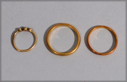 null Two rings in 18 K (750/oo) yellow gold - Total weight: 6.39 g

A small 18 K...
