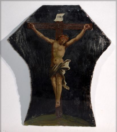 null 18th century school

"Christ on the cross"

Fixed under glass.

(Some lack of...