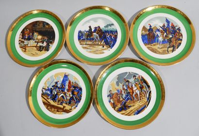 null GIEN

Suite of 11 dessert plates decorated with Napoleon Bonaparte's deeds:...
