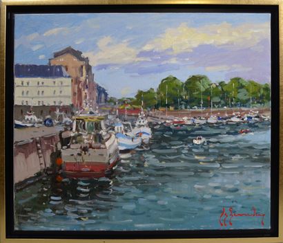 null Guy LEGENDRE (born in 1946) "Honfleur" Oil on canvas signed lower right - 46...