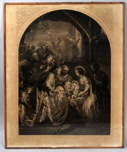 null A combination of two black engravings comprising: 

- According to Rubens engraved...