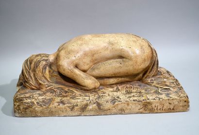 null Albert BARTHOLOMÉ (1848-1928)

"Naked collapsed woman kneeling".

Group in patinated...