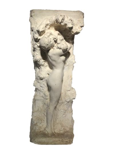 null Félix Maurice CHARPENTIER (1858-1924)

"Femme nue embrassant des roses"

Haut-relief...