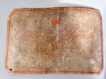 null 1 Bouteille de CHATEAU YQUEM Lur Saluces Sauternes 1921

Etiquette tachée, capsule...