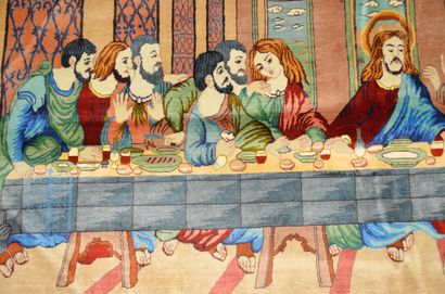 null IRAN, Ghoum

Hand-knotted silk TENTURE decorated with the Last Supper after...