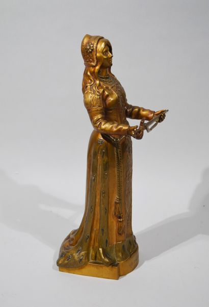 null Alexandre VIBERT (c.1847-1909)

"Woman with a sword".

Bronze with gilt patina...