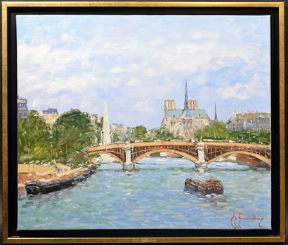 null Guy LEGENDRE (born in 1946) 

"Sully Notre Dame Bridge

Oil on canvas signed...