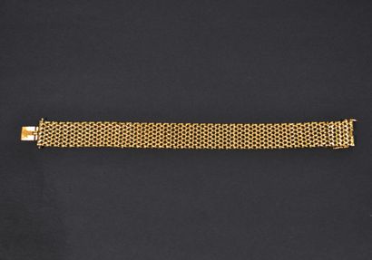 null Bracelet in 18 K yellow gold (750/00) with rice grain links - Weight: 49.6 g...