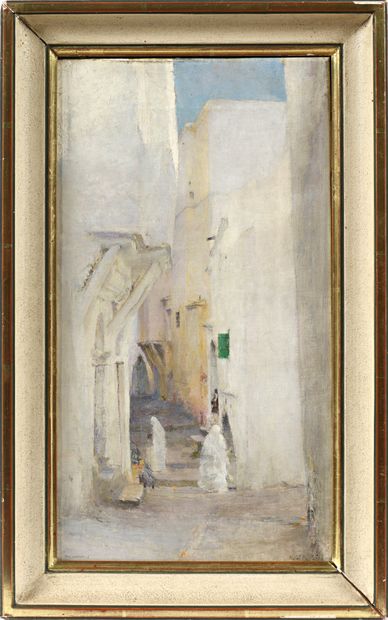 null Pascal DAGNAN-BOUVERET (1852-1929)

"View of an alley of Algiers".

Oil on canvas...