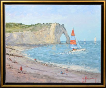 null Guy LEGENDRE (born in 1946)

"Beach of Etretat 

Oil on canvas signed lower...