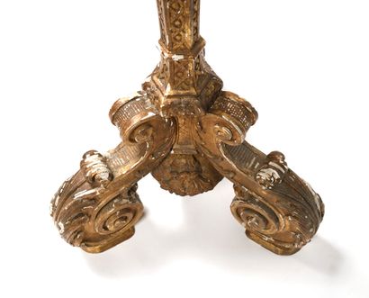 null LARGE GIRANDOLE in wrought iron partially gilded lighting with 6 arms of light,...
