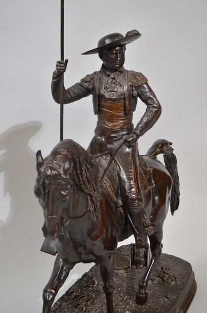 null Pierre Jules MENE (1810-1879).

Picador à cheval.

Importante épreuve en bronze...