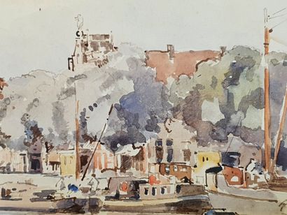 null Cornelis VREEDENBURGH (1880-1946)

"The Port of Amsterdam".

Watercolor on paper...