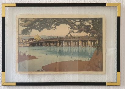 null Hiroshi YOSHIDA (1876-1950)

Grand oban Shin-Hanga "Seta Bridge" (Pont de Seta)

Estampe...