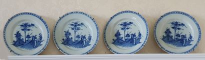null COMPAGNIE DES INDES

Suite of eight round porcelain SETS decorated in blue monochrome...